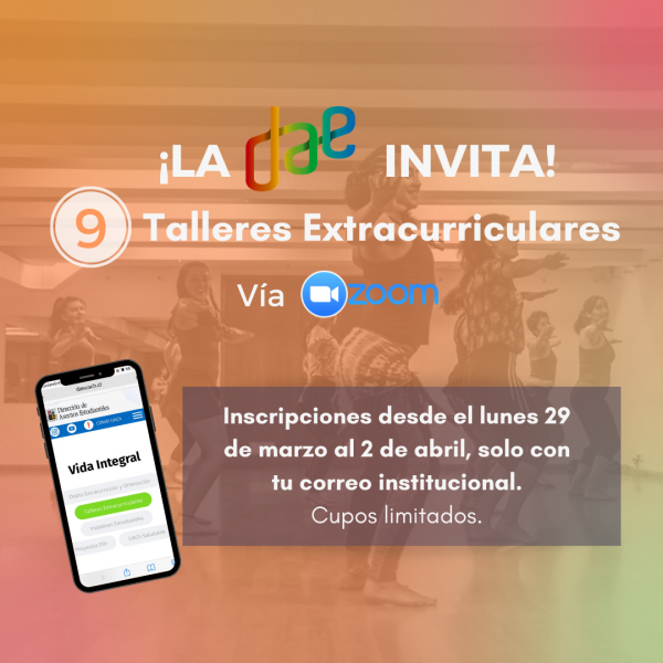 Cupos limitados: ¡Inscríbete en los talleres extracurriculares online!
