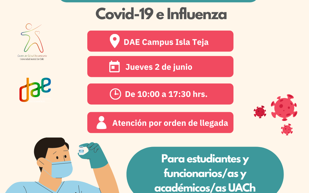 Operativo de vacunación se realizará en DAE Campus Isla Teja