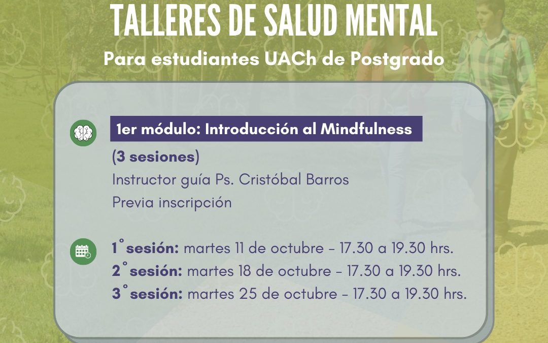 Invitan a estudiantes de postgrado a participar de taller de acompañamiento en salud mental
