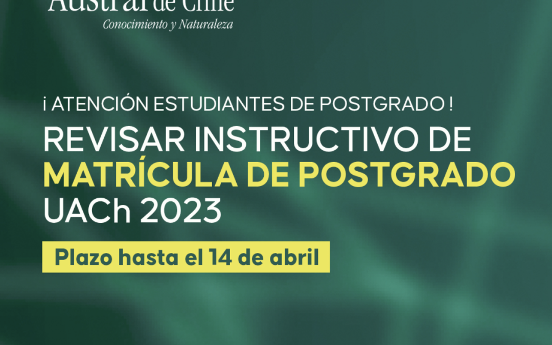 Postgrado: Hasta el 14 de abril hay plazo para formalizar matrícula 2023